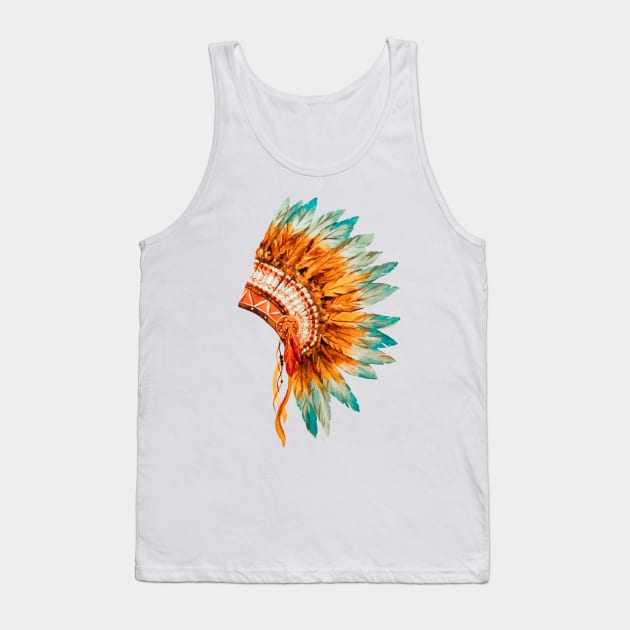 Indian Headdress Tank Top by Mako Design 